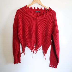 SHEIN Red Knit Sweater M